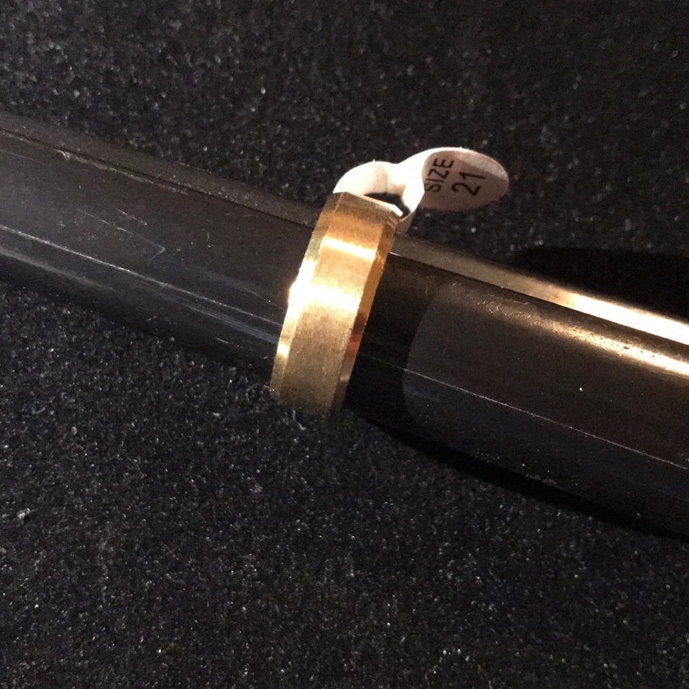 Stainless steel band ring (Gold) Brushed Finish